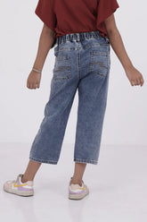 Girl's Denim Pant (8-13Y) (Medium Wash)